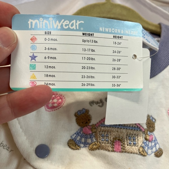 Miniwear Cream and Purple Woodland Footies - Picture 4 of 10